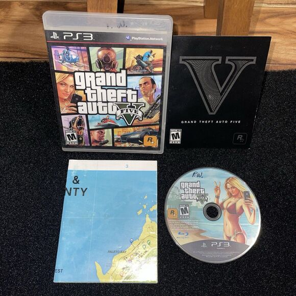 Grand Theft Auto V GTA 5 (PlayStation 3) Complete - CIB, With Map (PS3 2013) - Picture 1 of 8
